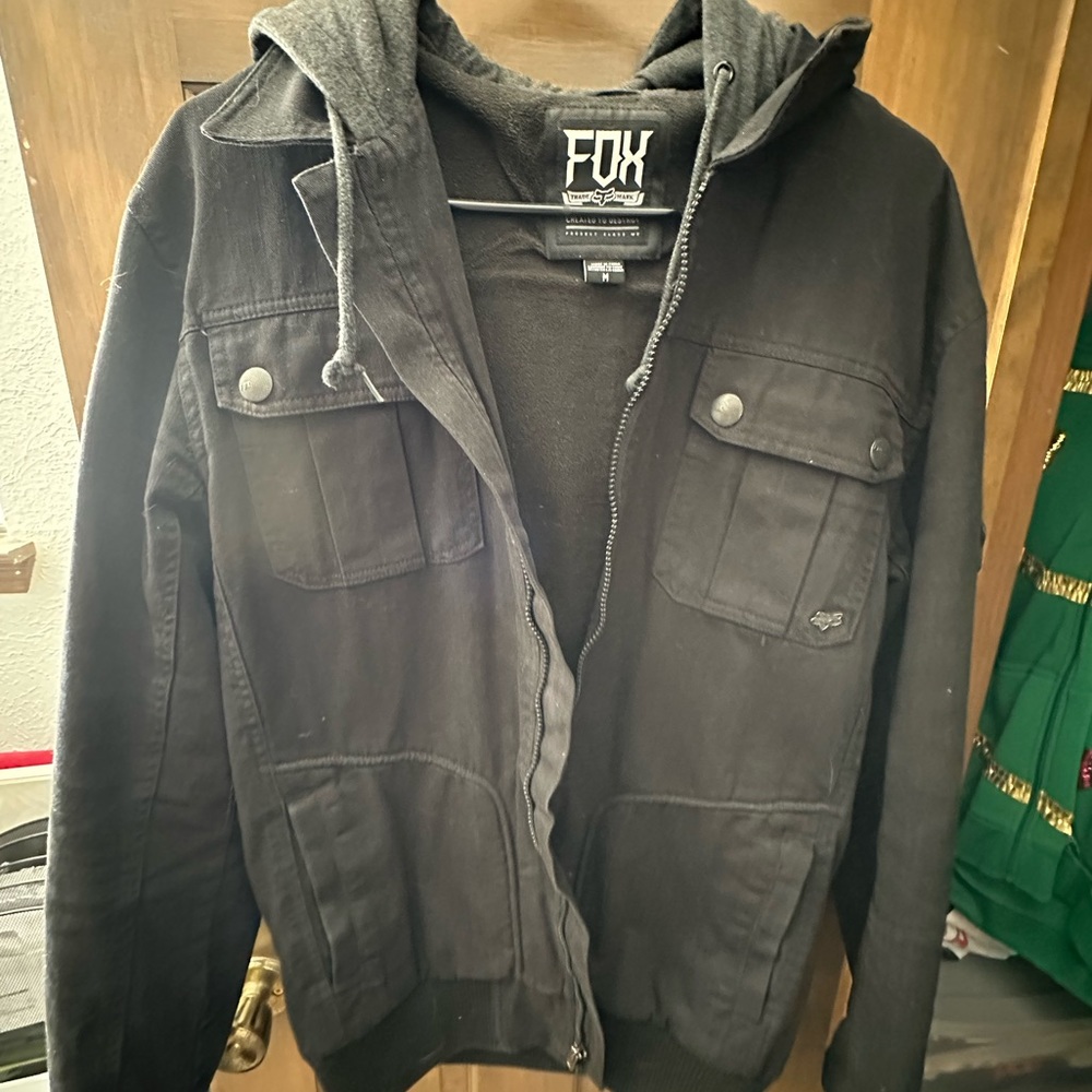 Fox Racing Black Denim hooded jacket, size M